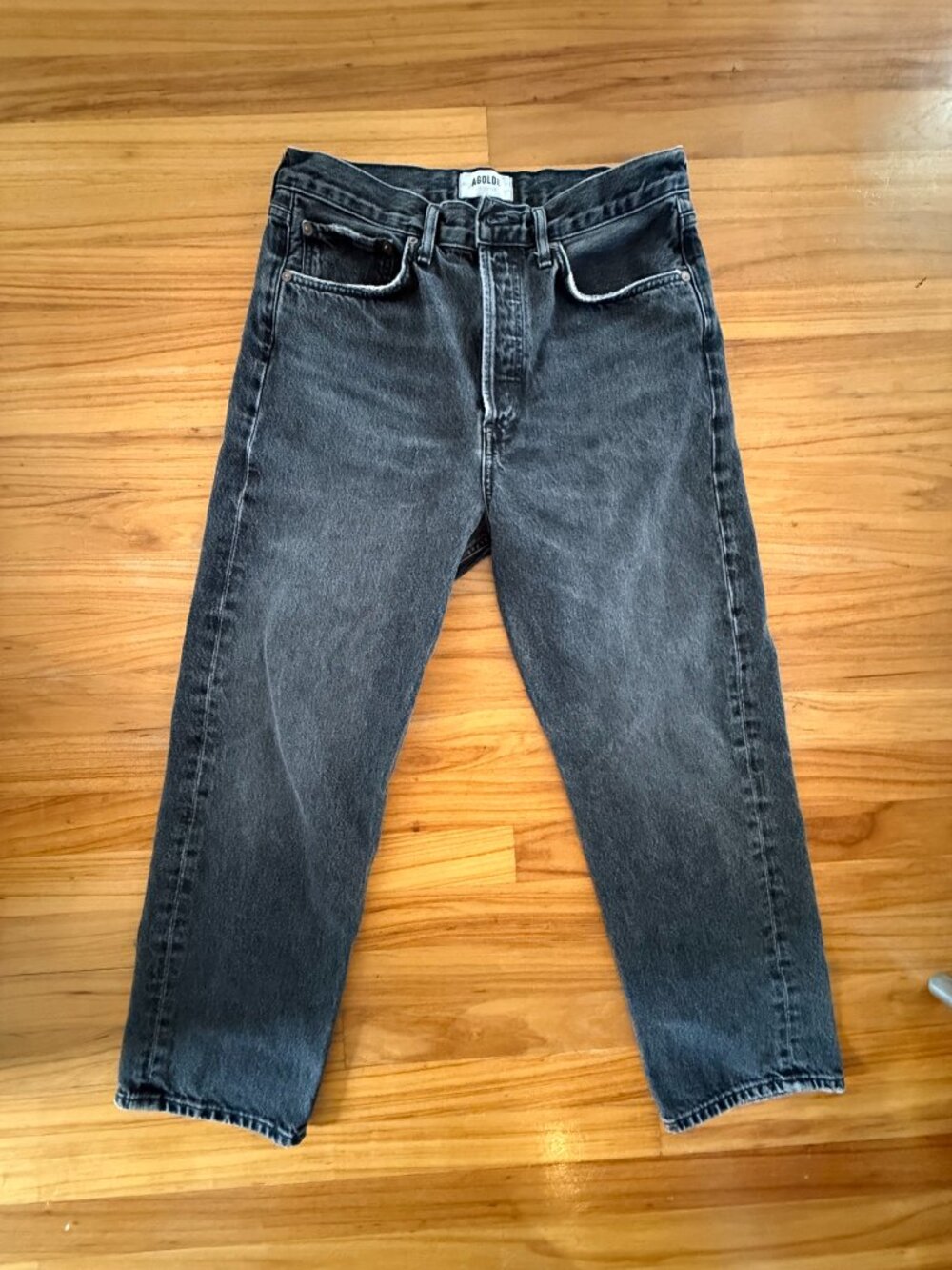 Agolde 90s Crop Black Wash Jeans Size 26